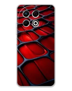 Чохол для TECNO Spark 40 Pro з картинкою «Червона глянцева сітка»