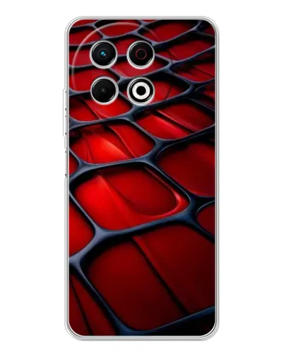 Чохол для TECNO Spark 40 Pro з картинкою «Червона глянцева сітка»