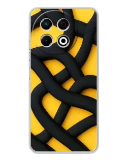 Чохол для TECNO Spark 40 Pro з картинкою «Чорне жовте переплетення»