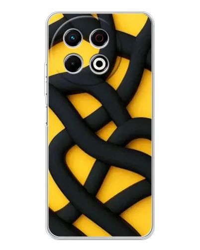 Чохол для TECNO Spark 40 Pro з картинкою «Чорне жовте переплетення»