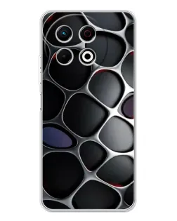 Чохол для TECNO Spark 40 Pro з картинкою «Об'ємна темна решітка»