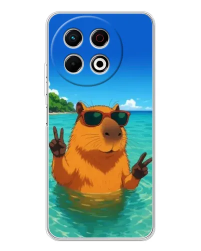Чехол для TECNO Spark 40 Pro с картинкой «Морская капибара»