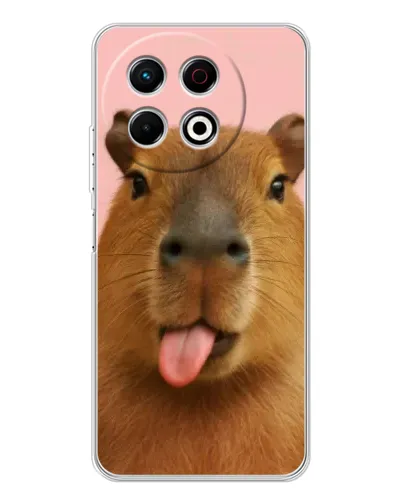 Чехол для TECNO Spark 40 Pro с картинкой «Капибара с языком»