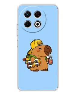 Чехол для TECNO Spark 40 Pro с картинкой «Капибара на скейте»