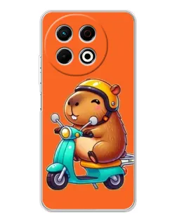 Чехол для TECNO Spark 40 Pro с картинкой «Капибара на скутере»