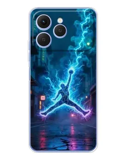 Чехол для TECNO Spark 40 с картинкой «Jordan Gold Jumpman»