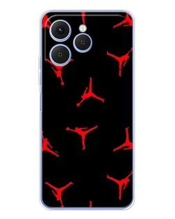 Чехол для TECNO Spark 40 с картинкой «Jordan Red Pattern»