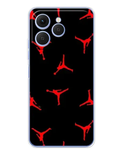 Чехол для TECNO Spark 40 с картинкой «Jordan Red Pattern»
