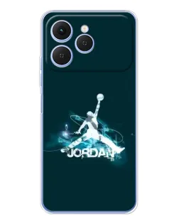 Чехол для TECNO Spark 40 с картинкой «Jordan Blue Fire»