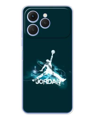 Чехол для TECNO Spark 40 с картинкой «Jordan Blue Fire»