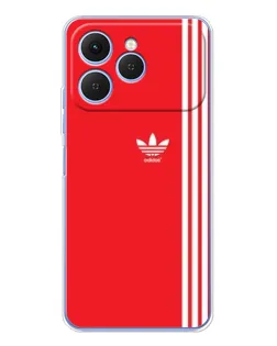 Чехол для TECNO Spark 40 с картинкой «Красный минимализм Adidas»