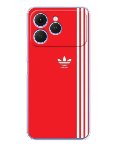 Чехол для TECNO Spark 40 с картинкой «Красный минимализм Adidas»