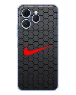 Чехол для TECNO Spark 40 с картинкой «Nike — карбоновая сетка»