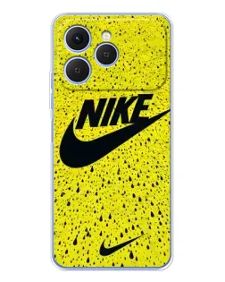 Чехол для TECNO Spark 40 с картинкой «Желтый текстурный Nike»