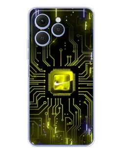 Чехол для TECNO Spark 40 с картинкой «Nike — золотая искра»