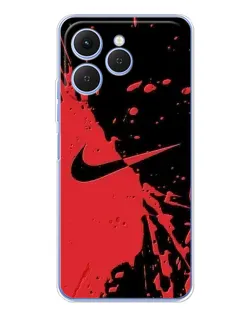 Чохол для TECNO Spark 40 з картинкою «Червоні бризки Nike»