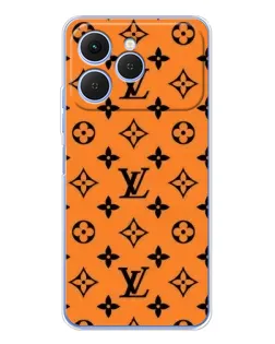 Чехол для TECNO Spark 40 с картинкой «Оранжевый стиль LV»