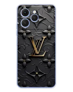 Чехол для TECNO Spark 40 с картинкой «Кожаная текстура LV»