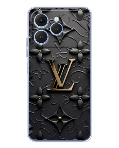 Чехол для TECNO Spark 40 с картинкой «Кожаная текстура LV»