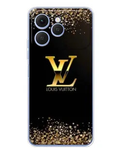 Чехол для TECNO Spark 40 с картинкой «LV — золотые искры»