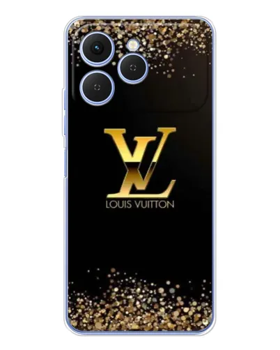 Чехол для TECNO Spark 40 с картинкой «LV — золотые искры»