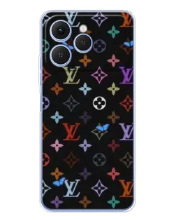 Чехол для TECNO Spark 40 с картинкой «Цветная монограмма LV»