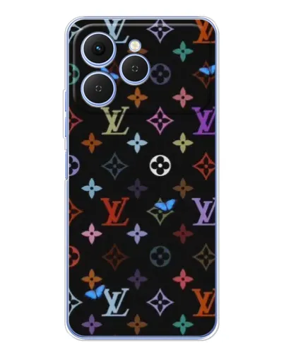 Чехол для TECNO Spark 40 с картинкой «Цветная монограмма LV»