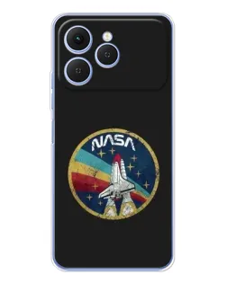 Чехол для TECNO Spark 40 с картинкой «NASA — эмблема миссии»