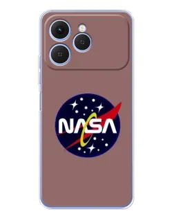 Чехол для TECNO Spark 40 с картинкой «NASA — ретро космос»