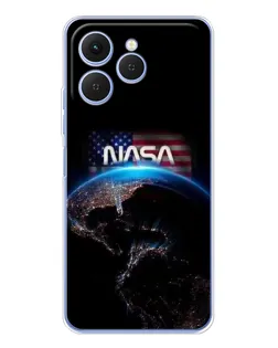 Чехол для TECNO Spark 40 с картинкой «Земля из космоса NASA»