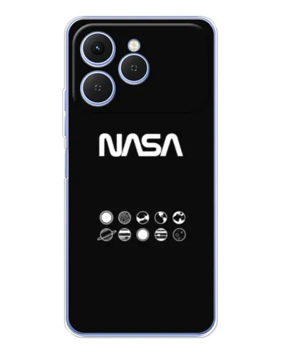 Чехол для TECNO Spark 40 с картинкой «NASA — технический принт» Чехол для TECNO Spark 40 с картинкой «NASA — технический принт»
