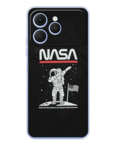 Чехол для TECNO Spark 40 с картинкой «NASA — шагаем по Луне» Чехол для TECNO Spark 40 с картинкой «NASA — шагаем по Луне»