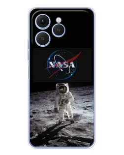 Чехол для TECNO Spark 40 с картинкой «Астронавт на Луне»