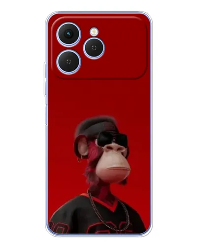 Чехол для TECNO Spark 40 с картинкой «Bored Ape в красном» Чехол для TECNO Spark 40 с картинкой «Bored Ape в красном»