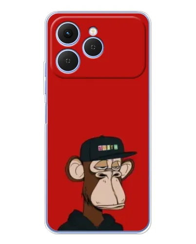 Чехол для TECNO Spark 40 с картинкой «Bored Ape — красный фон» Чехол для TECNO Spark 40 с картинкой «Bored Ape — красный фон»