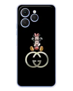 Чехол для TECNO Spark 40 с картинкой «Минни Маус на лого»