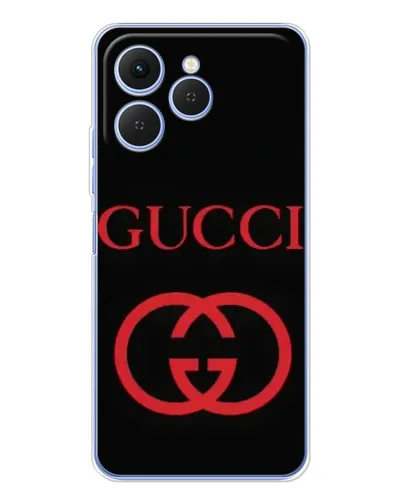Чехол для TECNO Spark 40 с картинкой «Gucci — красный логотип»