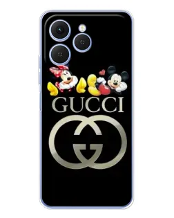Чехол для TECNO Spark 40 с картинкой «Gucci — герои Disney»