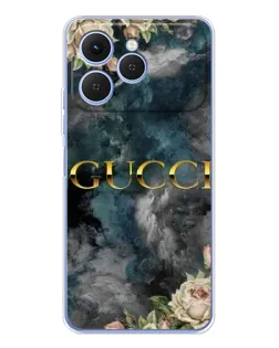 Чехол для TECNO Spark 40 с картинкой «Абстрактные цветы Gucci»