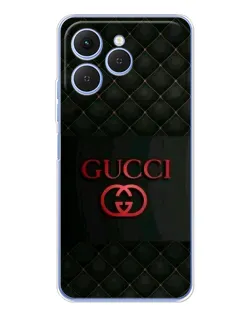 Чехол для TECNO Spark 40 с картинкой «Gucci — стеганый черный»