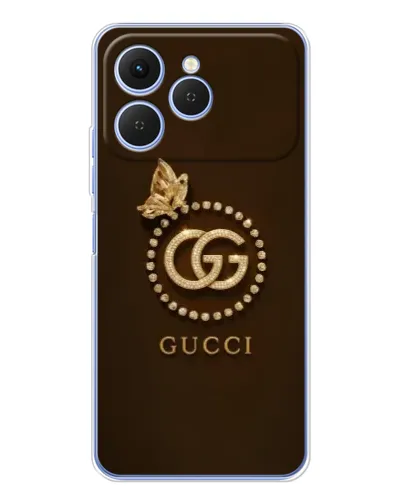 Чехол для TECNO Spark 40 с картинкой «Gucci — золотая бабочка»