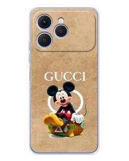Чехол для TECNO Spark 40 с картинкой «Микки Маус Gucci — крафт»