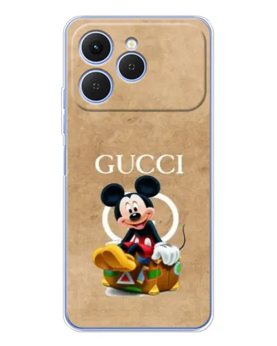 Чехол для TECNO Spark 40 с картинкой «Микки Маус Gucci — крафт»