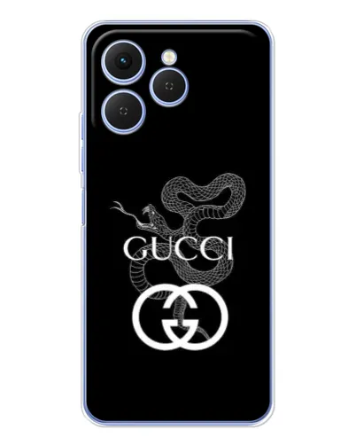 Чехол для TECNO Spark 40 с картинкой «Gucci — серебряная змея»
