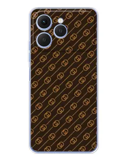 Чехол для TECNO Spark 40 с картинкой «Gucci — золотые диагонали»