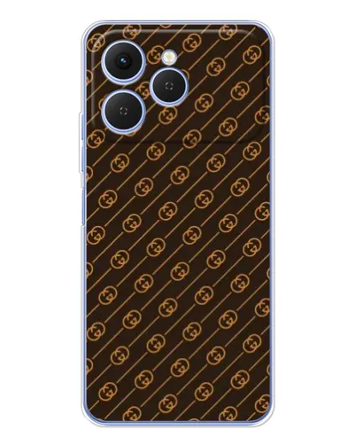 Чехол для TECNO Spark 40 с картинкой «Gucci — золотые диагонали»