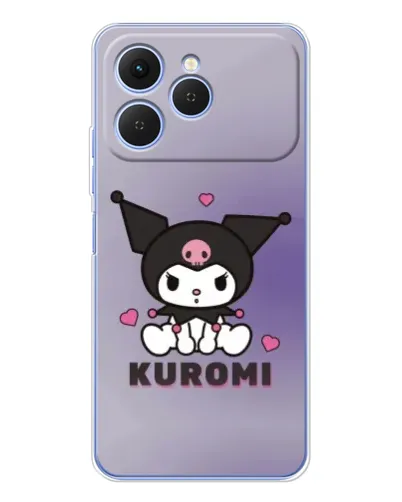 Чехол для TECNO Spark 40 с картинкой «Kuromi — фиолетовый арт»