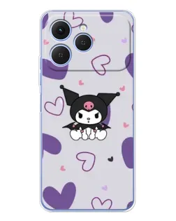 Чехол для TECNO Spark 40 с картинкой «Kuromi и лавандовые сердца»