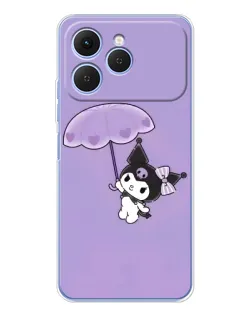 Чехол для TECNO Spark 40 с картинкой «Kuromi с зонтиком»