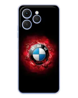 Чехол для TECNO Spark 40 с картинкой «Логотип BMW — вспышка»